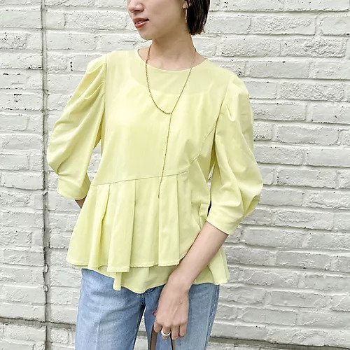 【ノーリーズ/NOLLEY'S】のウォッシャブルサラドラトリコットペプラムブラウス インテリア・キッズ・メンズ・レディースファッション・服の通販 founy(ファニー) 　ファッション　Fashion　レディースファッション　Fashion for Women　トップス・カットソー　Cut & Sew Tops　シャツ・ブラウス・オフィスカジュアル　Elegant Blouses & Button-Ups　2026年　2026　ギャザー　Gathered, Ruffled　シンプル　Simple, Minimal　スポーティ　Sporty, Casual Athletic　タイトスカート　Pencil Skirt, Tight Skirt　デニム　Denim, Jeans Material　ペプラム　Peplum, Flared Hem　吸水　Absorbent, Quick-Dry　楽ちん　Easy Fit, Comfortable　イエロー|ID: prp329100004942722 ipo3291000000037097372