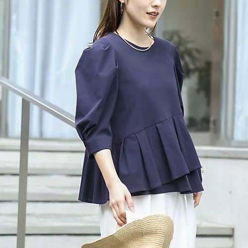 【ノーリーズ/NOLLEY'S】のウォッシャブルサラドラトリコットペプラムブラウス インテリア・キッズ・メンズ・レディースファッション・服の通販 founy(ファニー) 　ファッション　Fashion　レディースファッション　Fashion for Women　トップス・カットソー　Cut & Sew Tops　シャツ・ブラウス・オフィスカジュアル　Elegant Blouses & Button-Ups　2026年　2026　ギャザー　Gathered, Ruffled　シンプル　Simple, Minimal　スポーティ　Sporty, Casual Athletic　タイトスカート　Pencil Skirt, Tight Skirt　デニム　Denim, Jeans Material　ペプラム　Peplum, Flared Hem　吸水　Absorbent, Quick-Dry　楽ちん　Easy Fit, Comfortable　ネイビー|ID: prp329100004942722 ipo3291000000037097373