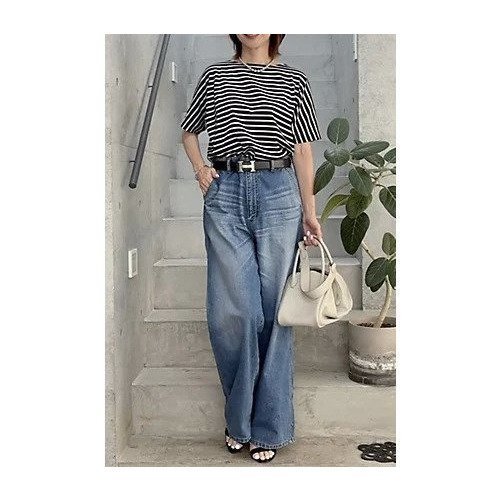 【エクラ/eclat】の【別注】大人ボーダーTシャツ 人気、トレンドファッション・服の通販 founy(ファニー) 　ファッション　Fashion　レディースファッション　Fashion for Women　トップス・カットソー　Cut & Sew Tops　シャツ・ブラウス・オフィスカジュアル　Elegant Blouses & Button-Ups　ロングTシャツ・Tシャツ　Longline T-Shirts & Tees　イタリア　Italy　ボーダー　Border, Stripe　エレガント 上品　Elegant　別注　Limited Edition, Custom Order　洗える　Machine Washable　other-3|ID: prp329100004942723 ipo3291000000037097379