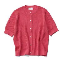 【エムセブンデイズ/M7days】の5分袖メッシュカーディガン 大人の最旬トレンドファッション＆コーディネート founy(ファウニー) ファッション Fashion レディースファッション Fashion for Women トップス・カットソー Cut & Sew Tops カーディガン・羽織り Layered Style Cardigans アイレット Eyelet Lace カーディガン Cardigan, Knitwear コンパクト Compact, Small Size シンプル Simple, Minimal ボトム Bottoms, Lower Wear メタル Metal, Metal Parts メッシュ Mesh, Net Fabric 夏 Summer 春 Spring 洗える Machine Washable |ID:prp329100004942727