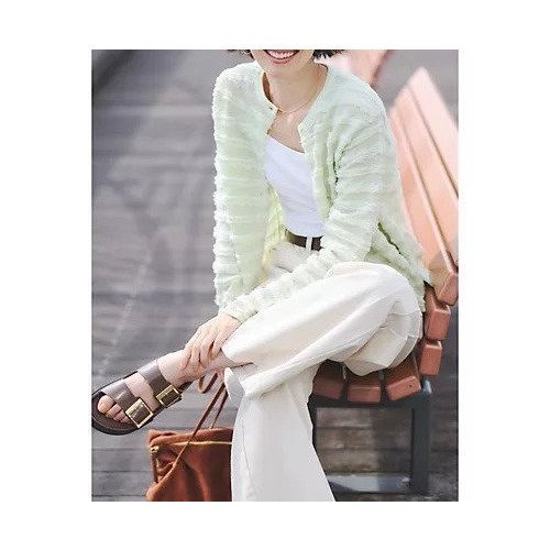 【アダワス/ADAWAS】のFRINGR KNIT CARDIGAN 人気、トレンドファッション・服の通販 founy(ファニー) 　ファッション　Fashion　レディースファッション　Fashion for Women　トップス・カットソー　Cut & Sew Tops　ニット　Knit Tops & Sweaters　カーディガン・羽織り　Layered Style Cardigans　洗える　Machine Washable　カーディガン　Cardigan, Knitwear　コンビ　Combo, Combination Style　今季　This Season, Current Season　軽量　Lightweight, Ultra Light　ジャケット　Jacket, Outerwear　ツイード　Twill, Twill Weave　デニム　Denim, Jeans Material　ノースリーブ　Sleeveless, No-Sleeve　人気　Popular, Best Seller　フォーマル　Formal, Dressy　フリンジ　Fringe, Tassel　フロント　Front, Front Design　ベーシック　Basic, Essential　ボックス　Boxy, Box Shape　ボーダー　Border, Stripe　別注　Limited Edition, Custom Order　夏　Summer　other-3|ID: prp329100004942731 ipo3291000000037097439