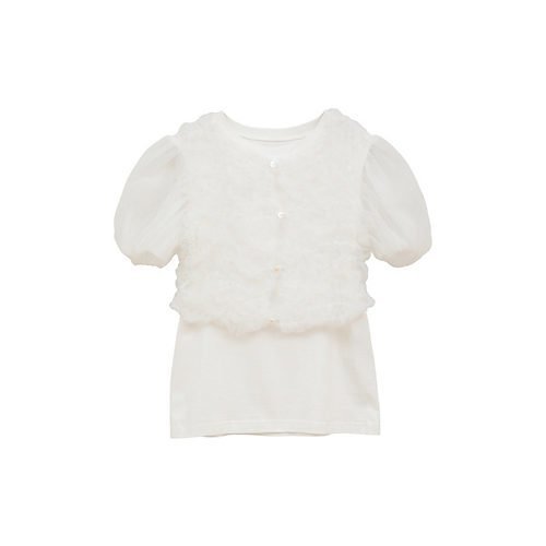 【クラネ/CLANE】のTULLE VEST LAYERED TOPS インテリア・キッズ・メンズ・レディースファッション・服の通販 founy(ファニー) 　ファッション　Fashion　レディースファッション　Fashion for Women　アウター　Coat / Outerwear Collection　トップス・カットソー　Cut & Sew Tops　ベスト&ジレ / 重ね着スタイル　Vests & Gilets　カーディガン　Cardigan, Knitwear　シャーリング　Shirring, Ruched　ショート　Short, Short Length　シンプル　Simple, Minimal　ジャケット　Jacket, Outerwear　ストレッチ　Stretch, Stretchy Fabric　スリーブ　Sleeve, Long Sleeve / Short Sleeve　チュール　Tulip, Tulip Motif　ドッキング　Docking, Mixed Material　人気　Popular, Best Seller　バランス　Balance, Style Balance　フェイス　Face, Facial Design　ベスト　Vest, Waistcoat　ランダム　Random, Irregular　エレガント 上品　Elegant　WHITE|ID: prp329100004949071 ipo3291000000037137738