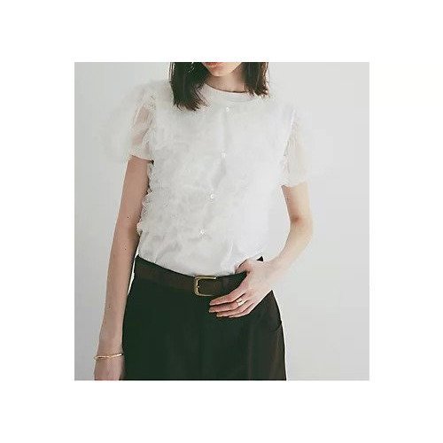 【クラネ/CLANE】のTULLE VEST LAYERED TOPS 人気、トレンドファッション・服の通販 founy(ファニー) 　ファッション　Fashion　レディースファッション　Fashion for Women　アウター　Coat / Outerwear Collection　トップス・カットソー　Cut & Sew Tops　ベスト&ジレ / 重ね着スタイル　Vests & Gilets　カーディガン　Cardigan, Knitwear　シャーリング　Shirring, Ruched　ショート　Short, Short Length　シンプル　Simple, Minimal　ジャケット　Jacket, Outerwear　ストレッチ　Stretch, Stretchy Fabric　スリーブ　Sleeve, Long Sleeve / Short Sleeve　チュール　Tulip, Tulip Motif　ドッキング　Docking, Mixed Material　人気　Popular, Best Seller　バランス　Balance, Style Balance　フェイス　Face, Facial Design　ベスト　Vest, Waistcoat　ランダム　Random, Irregular　エレガント 上品　Elegant　other-3|ID: prp329100004949071 ipo3291000000037137740