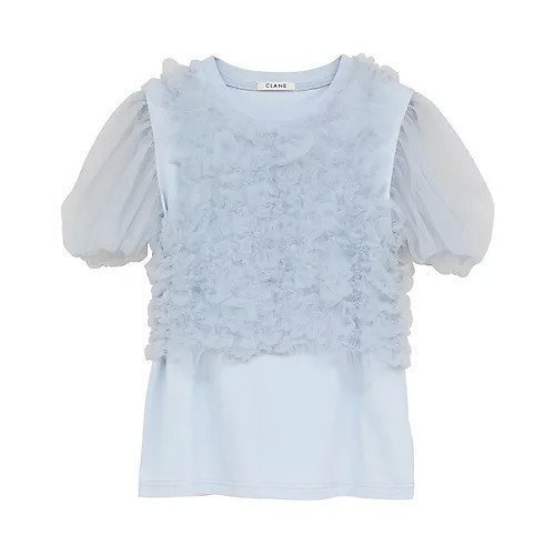 【クラネ/CLANE】のTULLE VEST LAYERED TOPS インテリア・キッズ・メンズ・レディースファッション・服の通販 founy(ファニー) https://founy.com/ ファッション Fashion レディースファッション Fashion for Women アウター Coat / Outerwear Collection トップス・カットソー Cut & Sew Tops ベスト&ジレ / 重ね着スタイル Vests & Gilets カーディガン Cardigan, Knitwear シャーリング Shirring, Ruched ショート Short, Short Length シンプル Simple, Minimal ジャケット Jacket, Outerwear ストレッチ Stretch, Stretchy Fabric スリーブ Sleeve, Long Sleeve / Short Sleeve チュール Tulip, Tulip Motif ドッキング Docking, Mixed Material 人気 Popular, Best Seller バランス Balance, Style Balance フェイス Face, Facial Design ベスト Vest, Waistcoat ランダム Random, Irregular エレガント 上品 Elegant |ID: prp329100004949071 ipo3291000000037215428