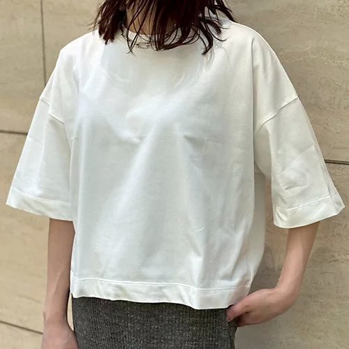 【エクラ/eclat】の【村山佳世子さん別注】ショート丈Tシャツ 人気、トレンドファッション・服の通販 founy(ファニー) 　ファッション　Fashion　レディースファッション　Fashion for Women　トップス・カットソー　Cut & Sew Tops　シャツ・ブラウス・オフィスカジュアル　Elegant Blouses & Button-Ups　ロングTシャツ・Tシャツ　Longline T-Shirts & Tees　ショート　Short, Short Length　ドロップ　Drop Shoulder, Dropped Style　別注　Limited Edition, Custom Order　洗える　Machine Washable　other-2|ID: prp329100004949137 ipo3291000000037138306