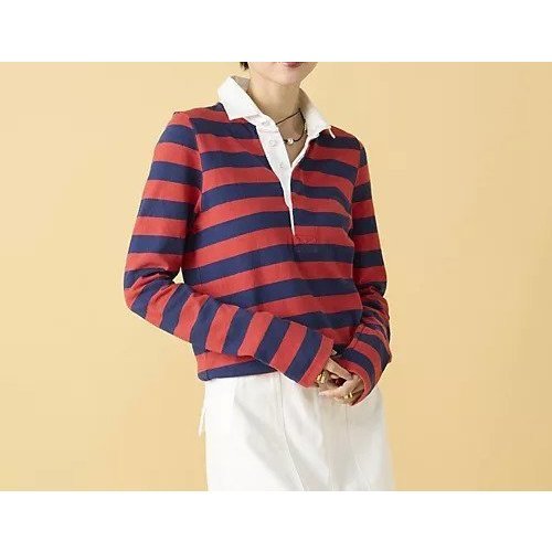 【マディソンブルー/MADISONBLUE】のSLIM FIT RUGBY SHIRT COTTON BORDER インテリア・キッズ・メンズ・レディースファッション・服の通販 founy(ファウニー) https://founy.com/ ファッション Fashion レディースファッション Fashion for Women トップス・カットソー Cut & Sew Tops シャツ・ブラウス・オフィスカジュアル Elegant Blouses & Button-Ups パール Pearl, Pearl Accent フェミニン Feminine, Girly |ID: prp329100004949201 ipo3291000000037253582
