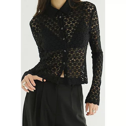 【クラネ/CLANE】の3D FLOWER LACE SHIRT 人気、トレンドファッション・服の通販 founy(ファニー) 　ファッション　Fashion　レディースファッション　Fashion for Women　トップス・カットソー　Cut & Sew Tops　シャツ・ブラウス・オフィスカジュアル　Elegant Blouses & Button-Ups　2025年　2025　2025-2026秋冬・A/W　Autumn/Winter 2025–26 AW25–26　おすすめ　Recommended / Our Picks　カーディガン　Cardigan, Knitwear　コンパクト　Compact, Small Size　スカラップ　Scallop, Scalloped Edge　ストレッチ　Stretch, Stretchy Fabric　バランス　Balance, Style Balance　フェミニン　Feminine, Girly　フラワー　Flower, Floral　ボトム　Bottoms, Lower Wear　レース　Lace, Lace Fabric　今季　This Season, Current Season　other-3|ID: prp329100004949228 ipo3291000000037139048