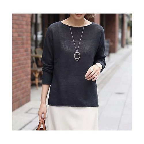 【スタイルデリ/STYLE DELI】のカラッとした綿シアーボートネックニット 人気、トレンドファッション・服の通販 founy(ファニー) 　ファッション　Fashion　レディースファッション　Fashion for Women　トップス・カットソー　Cut & Sew Tops　ニット　Knit Tops & Sweaters　インナー　Innerwear　キャミソール　Camisole, Spaghetti Strap Top　シアー　Sheer, See-Through　ショート　Short, Short Length　シンプル　Simple, Minimal　ストレート　Straight, Straight Cut　スリット　Slit, Slit Detail　タンク　Tank Top, Sleeveless Top　長袖　Long Sleeve, Full Sleeve　フォルム　Silhouette, Form　リゾート　Resort, Vacation Style　夏　Summer　 other-1|ID: prp329100004960208 ipo3291000000037215599