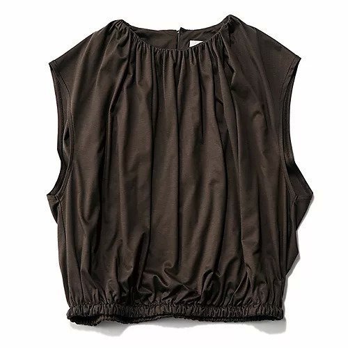 【エムセブンデイズ/M7days】の【コラボ】ギャザーフレンチスリーブトップス インテリア・キッズ・メンズ・レディースファッション・服の通販 founy(ファニー) 　ファッション　Fashion　レディースファッション　Fashion for Women　トップス・カットソー　Cut & Sew Tops　インナー　Innerwear　洗える　Machine Washable　キャミソール　Camisole, Spaghetti Strap Top　コラボ　Collaboration, Collab　セットアップ　Set-Up, Coordinated Outfit　フォルム　Silhouette, Form　ブラウン|ID: prp329100004960238 ipo3291000000037216345