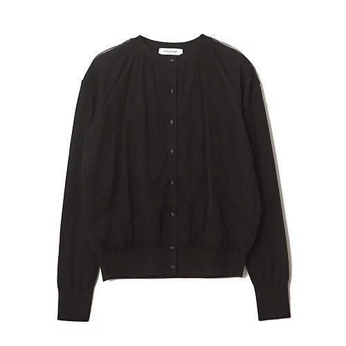 【イーバイエクラ/E by eclat】の大人チュールカーディガン インテリア・キッズ・メンズ・レディースファッション・服の通販 founy(ファニー) 　ファッション　Fashion　レディースファッション　Fashion for Women　トップス・カットソー　Cut & Sew Tops　カーディガン・羽織り　Layered Style Cardigans　カーディガン　Cardigan, Knitwear　ギャザー　Gathered, Ruffled　チュール　Tulip, Tulip Motif　エレガント 上品　Elegant　春　Spring　洗える　Machine Washable　ブラック|ID: prp329100004960254 ipo3291000000037216838