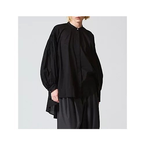 【ミズイロ インド/mizuiro ind】のピンタックパフスリーブシャツ インテリア・キッズ・メンズ・レディースファッション・服の通販 founy(ファニー) 　ファッション　Fashion　レディースファッション　Fashion for Women　トップス・カットソー　Cut & Sew Tops　シャツ・ブラウス・オフィスカジュアル　Elegant Blouses & Button-Ups　スリーブ　Sleeve, Long Sleeve / Short Sleeve　フロント　Front, Front Design　人気　Popular, Best Seller　再入荷　Restock / Back in Stock　ブラック|ID: prp329100004960260 ipo3291000000037217087