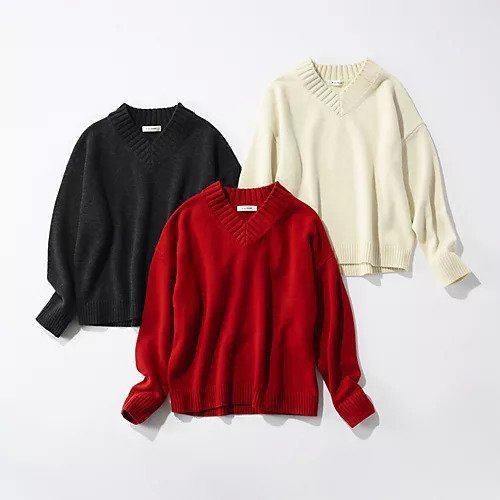 【イーバイエクラ/E by eclat】のカシミヤ混Vネックニット 人気、トレンドファッション・服の通販 founy(ファニー) 　ファッション　Fashion　レディースファッション　Fashion for Women　トップス・カットソー　Cut & Sew Tops　ニット　Knit Tops & Sweaters　Vネックトップス　V-Neck Tops / V-Cut Neckline Shirts　ミックス　Mix, Mixed Style　other-3|ID: prp329100004960264 ipo3291000000037217173