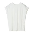 【イーバイエクラ/E by eclat】の【前後2WAY】レース切り替えフレンチスリーブT 人気、トレンドファッション・服の通販 founy(ファニー) ファッション Fashion レディースファッション Fashion for Women ジャカード／ジャガード Jacquard, Woven Pattern スリーブ Sleeve, Long Sleeve / Short Sleeve フレンチ French, French Style モチーフ Motif, Design Theme リーフ Leaf, Botanical Leaf レース Lace, Lace Fabric 夏 Summer 洗える Machine Washable thumbnail ホワイト|ID: prp329100004960277 ipo3291000000037217292