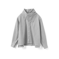 【ミズイロ インド/mizuiro ind】のストライプスカーフカラーシャツ 人気、トレンドファッション・服の通販 founy(ファニー) ファッション Fashion レディースファッション Fashion for Women トップス・カットソー Cut & Sew Tops シャツ・ブラウス・オフィスカジュアル Elegant Blouses & Button-Ups スカーフ Scarf, Neckwear ストライプ Stripe, Striped Pattern スリット Slit, Slit Detail ドッキング Docking, Mixed Material ブロード Broadcloth, Fine Cotton 無地 Plain, Solid Color |ID:prp329100004960291