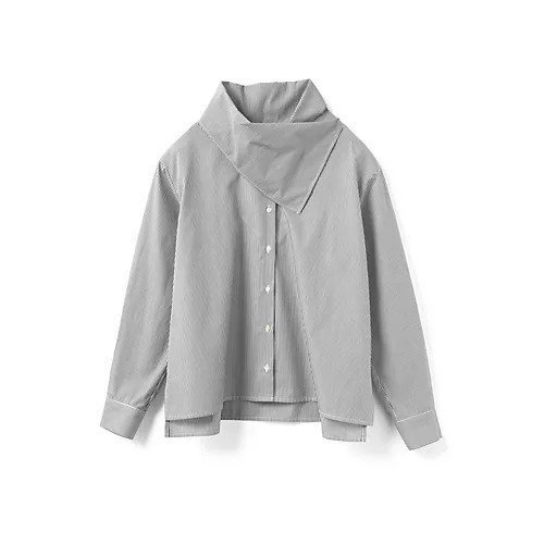 【ミズイロ インド/mizuiro ind】のストライプスカーフカラーシャツ 人気、トレンドファッション・服の通販 founy(ファニー) 　ファッション　Fashion　レディースファッション　Fashion for Women　トップス・カットソー　Cut & Sew Tops　シャツ・ブラウス・オフィスカジュアル　Elegant Blouses & Button-Ups　スカーフ　Scarf, Neckwear　ストライプ　Stripe, Striped Pattern　スリット　Slit, Slit Detail　ドッキング　Docking, Mixed Material　ブロード　Broadcloth, Fine Cotton　無地　Plain, Solid Color　 other-1|ID: prp329100004960291 ipo3291000000037217373
