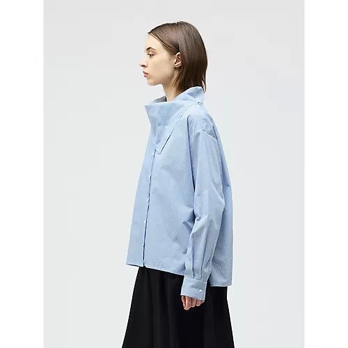 【ミズイロ インド/mizuiro ind】のストライプスカーフカラーシャツ 人気、トレンドファッション・服の通販 founy(ファニー) 　ファッション　Fashion　レディースファッション　Fashion for Women　トップス・カットソー　Cut & Sew Tops　シャツ・ブラウス・オフィスカジュアル　Elegant Blouses & Button-Ups　スカーフ　Scarf, Neckwear　ストライプ　Stripe, Striped Pattern　スリット　Slit, Slit Detail　ドッキング　Docking, Mixed Material　ブロード　Broadcloth, Fine Cotton　無地　Plain, Solid Color　other-3|ID: prp329100004960291 ipo3291000000037217377