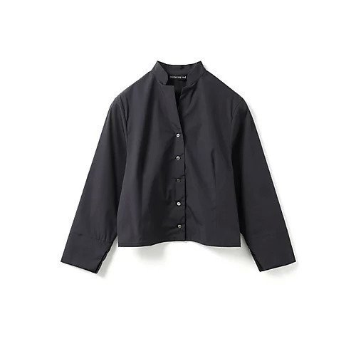 【ミズイロ インド/mizuiro ind】のスタンドカラーショートシャツ インテリア・キッズ・メンズ・レディースファッション・服の通販 founy(ファニー) 　ファッション　Fashion　レディースファッション　Fashion for Women　トップス・カットソー　Cut & Sew Tops　シャツ・ブラウス・オフィスカジュアル　Elegant Blouses & Button-Ups　オケージョン　Occasion Wear　クラシック　Classic, Timeless Style　コンパクト　Compact, Small Size　シンプル　Simple, Minimal　スタンド　Stand Collar, Upright Stand　ストレッチ　Stretch, Stretchy Fabric　エレガント 上品　Elegant　切替　Switching, Contrast Panel　ネイビー|ID: prp329100004960292 ipo3291000000037217398