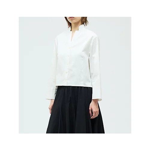 【ミズイロ インド/mizuiro ind】のスタンドカラーショートシャツ 人気、トレンドファッション・服の通販 founy(ファニー) 　ファッション　Fashion　レディースファッション　Fashion for Women　トップス・カットソー　Cut & Sew Tops　シャツ・ブラウス・オフィスカジュアル　Elegant Blouses & Button-Ups　オケージョン　Occasion Wear　クラシック　Classic, Timeless Style　コンパクト　Compact, Small Size　シンプル　Simple, Minimal　スタンド　Stand Collar, Upright Stand　ストレッチ　Stretch, Stretchy Fabric　エレガント 上品　Elegant　切替　Switching, Contrast Panel　other-3|ID: prp329100004960292 ipo3291000000037217400