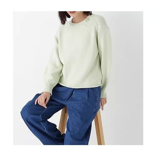 【ヒューマンウーマン/HUMAN WOMAN】の《ウォッシャブル》コットンミックスローゲージニットプルオーバー インテリア・キッズ・メンズ・レディースファッション・服の通販 founy(ファニー) 　ファッション　Fashion　レディースファッション　Fashion for Women　トップス・カットソー　Cut & Sew Tops　ニット　Knit Tops & Sweaters　カジュアルプルオーバー・ニットトップス　Pullovers & Knit Tops / Casual Pullovers　おすすめ　Recommended / Our Picks　アクリル　Acrylic Material　ウォッシャブル　Machine Washable　スタンダード　Standard, Basic　ボトム　Bottoms, Lower Wear　春　Spring　ライトグリーン|ID: prp329100004960387 ipo3291000000037218029