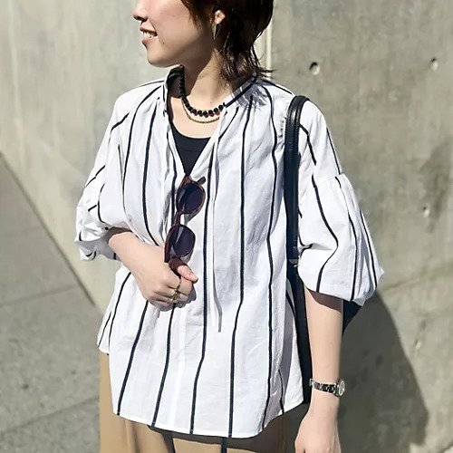 【ノーリーズ/NOLLEY'S】のウォッシャブルドビーストライプブラウス インテリア・キッズ・メンズ・レディースファッション・服の通販 founy(ファニー) 　ファッション　Fashion　レディースファッション　Fashion for Women　トップス・カットソー　Cut & Sew Tops　シャツ・ブラウス・オフィスカジュアル　Elegant Blouses & Button-Ups　2026年　2026　2026春夏・S/S　Spring/Summer 2026 SS26　ストライプ　Stripe, Striped Pattern　スリーブ　Sleeve, Long Sleeve / Short Sleeve　フレア　Flare, Flared　ホワイト系4|ID: prp329100004960397 ipo3291000000037218084