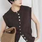 【ノーリーズ/NOLLEY'S】の《手洗い可能》ペーパーヤーン天竺ベスト ダークブラウン|ID: prp329100004960400 ipo3291000000037218118