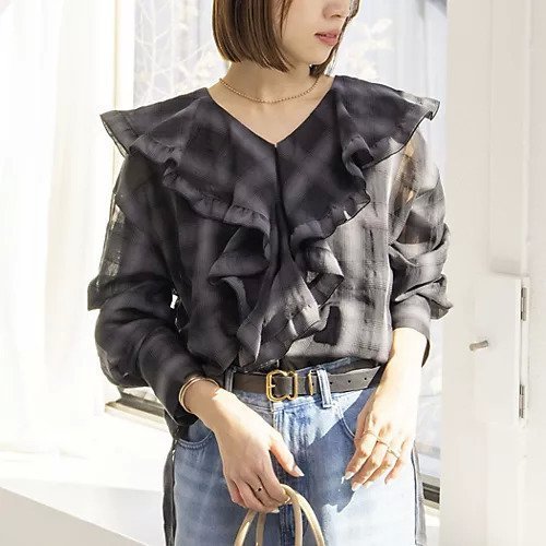 【ノーリーズ/NOLLEY'S】のウォッシャブルラッフルカラーブラウス 人気、トレンドファッション・服の通販 founy(ファニー) 　ファッション　Fashion　レディースファッション　Fashion for Women　トップス・カットソー　Cut & Sew Tops　シャツ・ブラウス・オフィスカジュアル　Elegant Blouses & Button-Ups　2026年　2026　2026春夏・S/S　Spring/Summer 2026 SS26　フリル　Frill, Ruffle　ラッフル　Ruffle, Frill　ロング　Long, Long-Length　夏　Summer　羽織　Haori, Light Jacket　 other-1|ID: prp329100004960402 ipo3291000000037218133