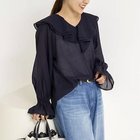 【ノーリーズ/NOLLEY'S】のウォッシャブルラッフルカラーブラウス ネイビー|ID: prp329100004960402 ipo3291000000037249047