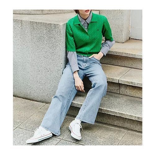 【エニー/ANY】の【POLO BCS別注】ケーブルニットポロ 人気、トレンドファッション・服の通販 founy(ファニー) 　ファッション　Fashion　レディースファッション　Fashion for Women　トップス・カットソー　Cut & Sew Tops　ニット　Knit Tops & Sweaters　アクリル　Acrylic Material　キャップ　Cap, Baseball Cap　コレクション　Collection, Seasonal Line　コンパクト　Compact, Small Size　バランス　Balance, Style Balance　バンダナ　Bandana, Head Scarf　ポロシャツ　Polo Shirt, Collared Tee　別注　Limited Edition, Custom Order　半袖　Short Sleeve, Half Sleeve　羽織　Haori, Light Jacket　エレガント 上品　Elegant　other-2|ID: prp329100004960403 ipo3291000000037218149