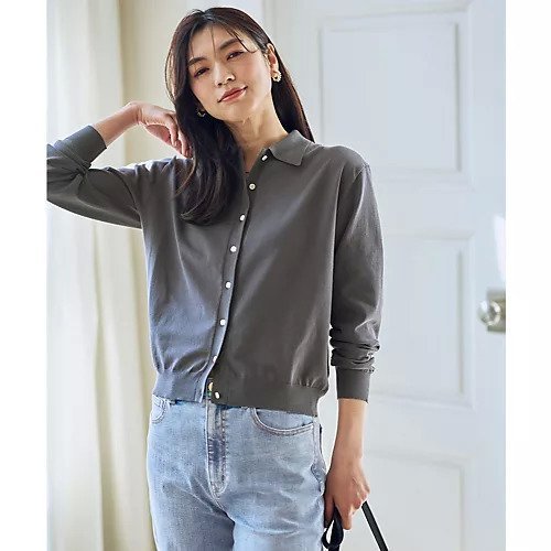 【エニー/ANY】のコットンブレンドポロカーデ 人気、トレンドファッション・服の通販 founy(ファニー) 　ファッション　Fashion　レディースファッション　Fashion for Women　カーディガン　Cardigan, Knitwear　ストレッチ　Stretch, Stretchy Fabric　スラックス　Slacks, Dress Pants　デニム　Denim, Jeans Material　ベーシック　Basic, Essential　エレガント 上品　Elegant　other-3|ID: prp329100004960405 ipo3291000000037218164