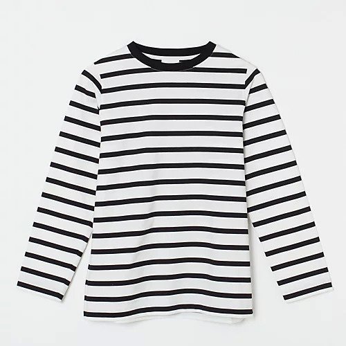 【チノ/CINOH】の【HPS別注】REFINA LONG SLEEVE T-SHIRT インテリア・キッズ・メンズ・レディースファッション・服の通販 founy(ファニー) 　ファッション　Fashion　レディースファッション　Fashion for Women　トップス・カットソー　Cut & Sew Tops　シャツ・ブラウス・オフィスカジュアル　Elegant Blouses & Button-Ups　ロングTシャツ・Tシャツ　Longline T-Shirts & Tees　ボーダー　Border, Stripe　別注　Limited Edition, Custom Order　定番　Standard, Basic Item　洗える　Machine Washable　WHITE×BLACK|ID: prp329100004960410 ipo3291000000037218191