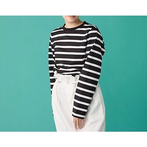 【チノ/CINOH】の【HPS別注】REFINA LONG SLEEVE T-SHIRT インテリア・キッズ・メンズ・レディースファッション・服の通販 founy(ファウニー) https://founy.com/ ファッション Fashion レディースファッション Fashion for Women トップス・カットソー Cut & Sew Tops シャツ・ブラウス・オフィスカジュアル Elegant Blouses & Button-Ups ロングTシャツ・Tシャツ Longline T-Shirts & Tees ボーダー Border, Stripe 別注 Limited Edition, Custom Order 定番 Standard, Basic Item 洗える Machine Washable |ID: prp329100004960410 ipo3291000000037245461