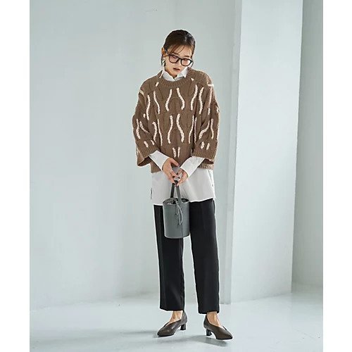 【スタイルデリ/STYLE DELI】のゆる編みランダムケーブルニットトップス 人気、トレンドファッション・服の通販 founy(ファニー) 　ファッション　Fashion　レディースファッション　Fashion for Women　トップス・カットソー　Cut & Sew Tops　ニット　Knit Tops & Sweaters　イエロー　Yellow　インナー　Innerwear　キャミソール　Camisole, Spaghetti Strap Top　ショート　Short, Short Length　スリーブ　Sleeve, Long Sleeve / Short Sleeve　タンク　Tank Top, Sleeveless Top　時計　Watch, Wristwatch　バングル　Bangle, Bracelet　ポケット　Pocket, Pocket Detail　防寒　Cold Protection, Winter-Ready　ミックス　Mix, Mixed Style　ミドル　Middle Length, Mid Height　ワイド　Wide, Wide Fit　A/W・秋冬　Autumn/Winter　other-2|ID: prp329100004960416 ipo3291000000037218220