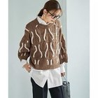 【スタイルデリ/STYLE DELI】のゆる編みランダムケーブルニットトップス マスタードブラウン|ID: prp329100004960416 ipo3291000000037245549