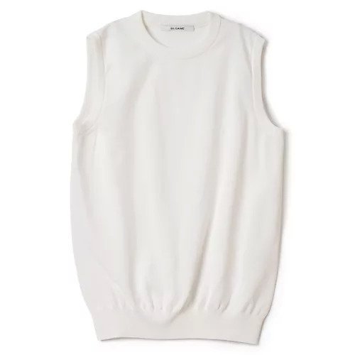 【スローン/SLOANE】の18G天竺 ポリエステル キュプラ コットン ノースリーブ インテリア・キッズ・メンズ・レディースファッション・服の通販 founy(ファニー) 　ファッション　Fashion　レディースファッション　Fashion for Women　トップス・カットソー　Cut & Sew Tops　キャミソール&ノースリーブ　Camisoles & Sleeveless Tops　キュプラ　Cupro, Eco Fabric　ノースリーブ　Sleeveless, No-Sleeve　フォルム　Silhouette, Form　ベーシック　Basic, Essential　抗菌　Antibacterial, Bacteria-Resistant　洗える　Machine Washable　ホワイト|ID: prp329100004960422 ipo3291000000037218255