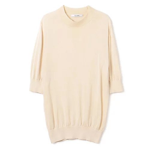 【スローン/SLOANE】の18G天竺 ワイドフィットシルク 半袖モックネック(ウィメンズモデル) インテリア・キッズ・メンズ・レディースファッション・服の通販 founy(ファニー) 　ファッション　Fashion　レディースファッション　Fashion for Women　トップス・カットソー　Cut & Sew Tops　シルク　Silk, 100% Silk　ジャケット　Jacket, Outerwear　ボックス　Boxy, Box Shape　モックネック　Mock Neck, Short Turtleneck　エレガント 上品　Elegant　半袖　Short Sleeve, Half Sleeve　エクリュ|ID: prp329100004960424 ipo3291000000037218265