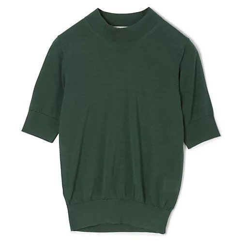 【スローン/SLOANE】の18G天竺 ワイドフィットシルク 半袖モックネック(ウィメンズモデル) インテリア・キッズ・メンズ・レディースファッション・服の通販 founy(ファニー) 　ファッション　Fashion　レディースファッション　Fashion for Women　トップス・カットソー　Cut & Sew Tops　シルク　Silk, 100% Silk　ジャケット　Jacket, Outerwear　ボックス　Boxy, Box Shape　モックネック　Mock Neck, Short Turtleneck　エレガント 上品　Elegant　半袖　Short Sleeve, Half Sleeve　グリーン|ID: prp329100004960424 ipo3291000000037218266
