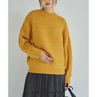 【スタイルデリ/STYLE DELI】の袖だけケーブル編みニットプルオーバー イエロー|ID: prp329100004960432 ipo3291000000037245782