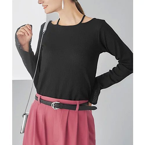 【スタイルデリ/STYLE DELI】のホルターポイントラッセル編みカットソートップス インテリア・キッズ・メンズ・レディースファッション・服の通販 founy(ファニー) 　ファッション　Fashion　レディースファッション　Fashion for Women　トップス・カットソー　Cut & Sew Tops　カットソー・ベーシックTシャツ　Cut-and-Sewn Tops / Stretch Tees & Basics　インナー　Innerwear　カットソー　Cut and Sewn Top　サーマル　Thermal, Waffle Knit　シアー　Sheer, See-Through　シンプル　Simple, Minimal　デニム　Denim, Jeans Material　定番　Standard, Basic Item　ポケット　Pocket, Pocket Detail　レース　Lace, Lace Fabric　ワッフル　Waffle, Waffle Knit　夏　Summer　ブラック|ID: prp329100004960436 ipo3291000000037218341