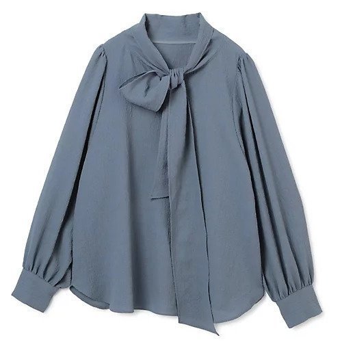 【エムセブンデイズ/M7days】の【徳原文子さんコラボ】【洗える】シボ感ボウタイブラウス インテリア・キッズ・メンズ・レディースファッション・服の通販 founy(ファニー) 　ファッション　Fashion　レディースファッション　Fashion for Women　トップス・カットソー　Cut & Sew Tops　シャツ・ブラウス・オフィスカジュアル　Elegant Blouses & Button-Ups　エレガント 上品　Elegant　コラボ　Collaboration, Collab　フェミニン　Feminine, Girly　リボン　Ribbon, Bow　旅行　Travel　洗える　Machine Washable　軽量　Lightweight, Ultra Light　ブルーグレー1|ID: prp329100004960441 ipo3291000000037218388
