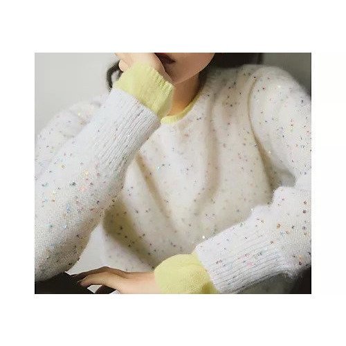 【ブリル/BRILL】の【HPS別注】スパンコールモヘアプルオーバー 人気、トレンドファッション・服の通販 founy(ファニー) 　ファッション　Fashion　レディースファッション　Fashion for Women　トップス・カットソー　Cut & Sew Tops　カジュアルプルオーバー・ニットトップス　Pullovers & Knit Tops / Casual Pullovers　イタリア　Italy　ギャザー　Gathered, Ruffled　クラシカル　Classical, Vintage-Inspired　コンパクト　Compact, Small Size　今季　This Season, Current Season　シルク　Silk, 100% Silk　スパンコール　Sequins, Sequin Embellishment　スペシャル　Special, Limited Edition　デコルテ　Décolleté, Neckline　デニム　Denim, Jeans Material　人気　Popular, Best Seller　バランス　Balance, Style Balance　パウダー　Powder, Soft Tone　フェイス　Face, Facial Design　別注　Limited Edition, Custom Order　ラウンド　Round, Round Neck　冬　Winter / This Winter　おすすめ　Recommended / Our Picks　ホリデーシーズン　Holiday Season　ビジネス 仕事 通勤　Business / Work / Commuting　other-3|ID: prp329100004960446 ipo3291000000037218426