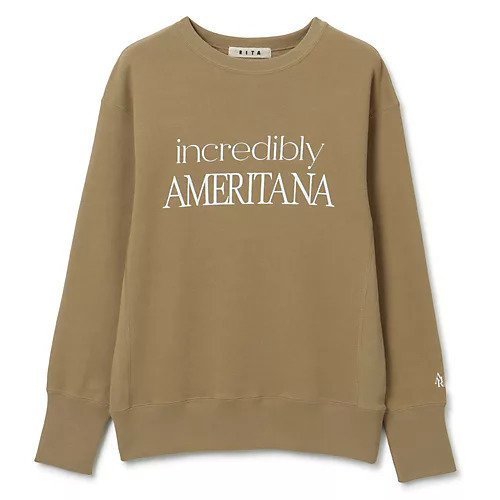 【リタジーンズトーキョー/RITA JEANS TOKYO】の【AMERICANA】コラボAMERITANA INCREDIBLY スウェット インテリア・キッズ・メンズ・レディースファッション・服の通販 founy(ファウニー) https://founy.com/ ファッション Fashion レディースファッション Fashion for Women トップス・カットソー Cut & Sew Tops レディースパーカー・カジュアルフーディー Casual Hoodies & Sweatshirts スウェット・クルーネックトップス Sweatshirts & Crewnecks / Relaxed Fit Sweat Tops コラボ Collaboration, Collab スウェット / スエット Sweatshirt, Sweatwear フロント Front, Front Design ベーシック Basic, Essential 洗える Machine Washable 長袖 Long Sleeve, Full Sleeve |ID: prp329100004960469 ipo3291000000037246384