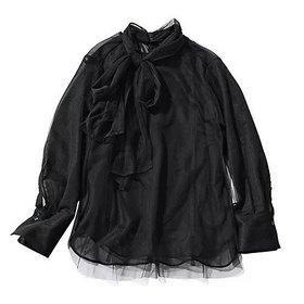 【アルページュストーリー/Arpege story Original】の【Marisol別注】チュールブラウス 人気、トレンドファッション・服の通販 founy(ファニー) ファッション Fashion レディースファッション Fashion for Women トップス・カットソー Cut & Sew Tops シャツ・ブラウス・オフィスカジュアル Elegant Blouses & Button-Ups シフォン Chiffon, Lightweight Fabric チュール Tulip, Tulip Motif ビッグ Big, Oversized リボン Ribbon, Bow ビジネス 仕事 通勤 Business / Work / Commuting 別注 Limited Edition, Custom Order 洗える Machine Washable |ID:prp329100004960484