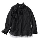 【アルページュストーリー/Arpege story Original】の【Marisol別注】チュールブラウス 人気、トレンドファッション・服の通販 founy(ファニー) ファッション Fashion レディースファッション Fashion for Women トップス・カットソー Cut & Sew Tops シャツ・ブラウス・オフィスカジュアル Elegant Blouses & Button-Ups シフォン Chiffon, Lightweight Fabric チュール Tulip, Tulip Motif ビッグ Big, Oversized リボン Ribbon, Bow ビジネス 仕事 通勤 Business / Work / Commuting 別注 Limited Edition, Custom Order 洗える Machine Washable thumbnail ブラック|ID: prp329100004960484 ipo3291000000037218683
