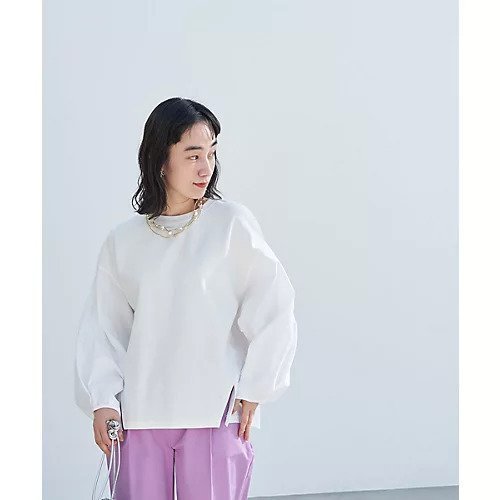 【マージュール/marjour】のOTONA SWITCHING BALLOON SLEEVE TEE 人気、トレンドファッション・服の通販 founy(ファニー) 　ファッション　Fashion　レディースファッション　Fashion for Women　トップス・カットソー　Cut & Sew Tops　カットソー　Cut and Sewn Top　ストレッチ　Stretch, Stretchy Fabric　トレンド　Trend, Trending Now　バランス　Balance, Style Balance　バルーン　Balloon, Balloon Silhouette　ベーシック　Basic, Essential　other-2|ID: prp329100004960539 ipo3291000000037218969