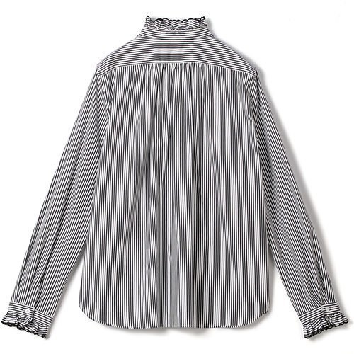 【シンメ/SINME】のストライプスカラエンブロイダリーシャツ 人気、トレンドファッション・服の通販 founy(ファニー) 　ファッション　Fashion　レディースファッション　Fashion for Women　トップス・カットソー　Cut & Sew Tops　シャツ・ブラウス・オフィスカジュアル　Elegant Blouses & Button-Ups　トレンド　Trend, Trending Now　モノトーン　Monotone, Black and White　今季　This Season, Current Season　洗える　Machine Washable　other-2|ID: prp329100004960561 ipo3291000000037219085