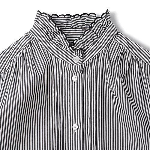 【シンメ/SINME】のストライプスカラエンブロイダリーシャツ 人気、トレンドファッション・服の通販 founy(ファニー) 　ファッション　Fashion　レディースファッション　Fashion for Women　トップス・カットソー　Cut & Sew Tops　シャツ・ブラウス・オフィスカジュアル　Elegant Blouses & Button-Ups　トレンド　Trend, Trending Now　モノトーン　Monotone, Black and White　今季　This Season, Current Season　洗える　Machine Washable　other-3|ID: prp329100004960561 ipo3291000000037219086