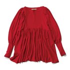 【カレンソロジー/Curensology】のギャザーニットプルオーバー レッド|ID: prp329100004960566 ipo3291000000037246626