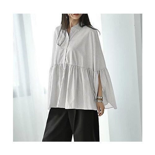 【スタイルデリ/STYLE DELI】の【BLK001】ポンチョ風シャツブラウス インテリア・キッズ・メンズ・レディースファッション・服の通販 founy(ファニー) 　ファッション　Fashion　レディースファッション　Fashion for Women　アウター　Coat / Outerwear Collection　ポンチョ・ケープコート　Ponchos & Capes　トップス・カットソー　Cut & Sew Tops　シャツ・ブラウス・オフィスカジュアル　Elegant Blouses & Button-Ups　春　Spring　ギャザー　Gathered, Ruffled　スリット　Slit, Slit Detail　ポンチョ　Poncho, Cape Style　おすすめ　Recommended / Our Picks　夏　Summer　旅行　Travel　オフホワイト|ID: prp329100004960574 ipo3291000000037219143