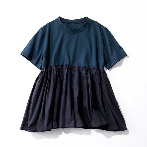 【マージュール/marjour】のOTONA SWITCHING HALF PEPLUM TEE 人気、トレンドファッション・服の通販 founy(ファニー) 　ファッション　Fashion　レディースファッション　Fashion for Women　インナー　Innerwear　洗える　Machine Washable　ストレッチ　Stretch, Stretchy Fabric　トレンド　Trend, Trending Now　ドッキング　Docking, Mixed Material　ベーシック　Basic, Essential　ペプラム　Peplum, Flared Hem　半袖　Short Sleeve, Half Sleeve　ロング　Long, Long-Length　ワイド　Wide, Wide Fit　other-2|ID: prp329100004960591 ipo3291000000037219235