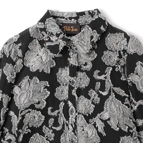【ペールジュート/Pale Jute】のFlower jacquard shirt 人気、トレンドファッション・服の通販 founy(ファニー) 　ファッション　Fashion　レディースファッション　Fashion for Women　トップス・カットソー　Cut & Sew Tops　シャツ・ブラウス・オフィスカジュアル　Elegant Blouses & Button-Ups　カットジャガード　Cut Jacquard　カフス　Cuff Design　クラシカル　Classical, Vintage-Inspired　コンパクト　Compact, Small Size　シルバー　Silver, Metallic Silver　セットアップ　Set-Up, Coordinated Outfit　ロング　Long, Long-Length　other-3|ID: prp329100004960598 ipo3291000000037219274